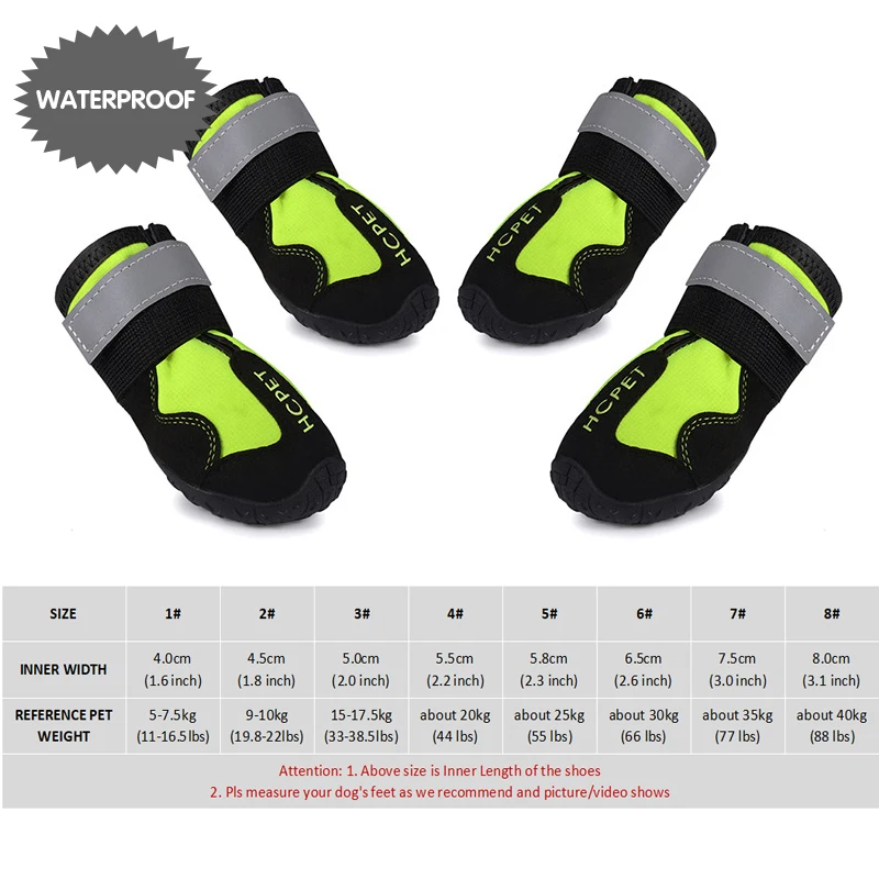 4 Stks/set Hond Schoenen Voor Medium Grote Honden Waterdichte Regen Sneeuw Hond Laarzen Duurzaam Ademend Outdoor Training Wandelen Hond schoenen
