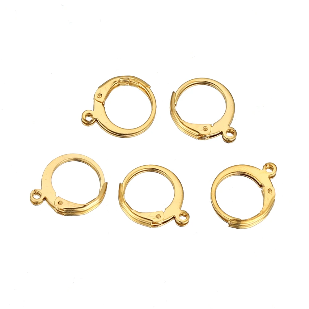 

20pcs Stainless Steel Round Leverback Earwire Hoop Earrings Connector Findings Fashion Accessories for DIY Jewelry Making