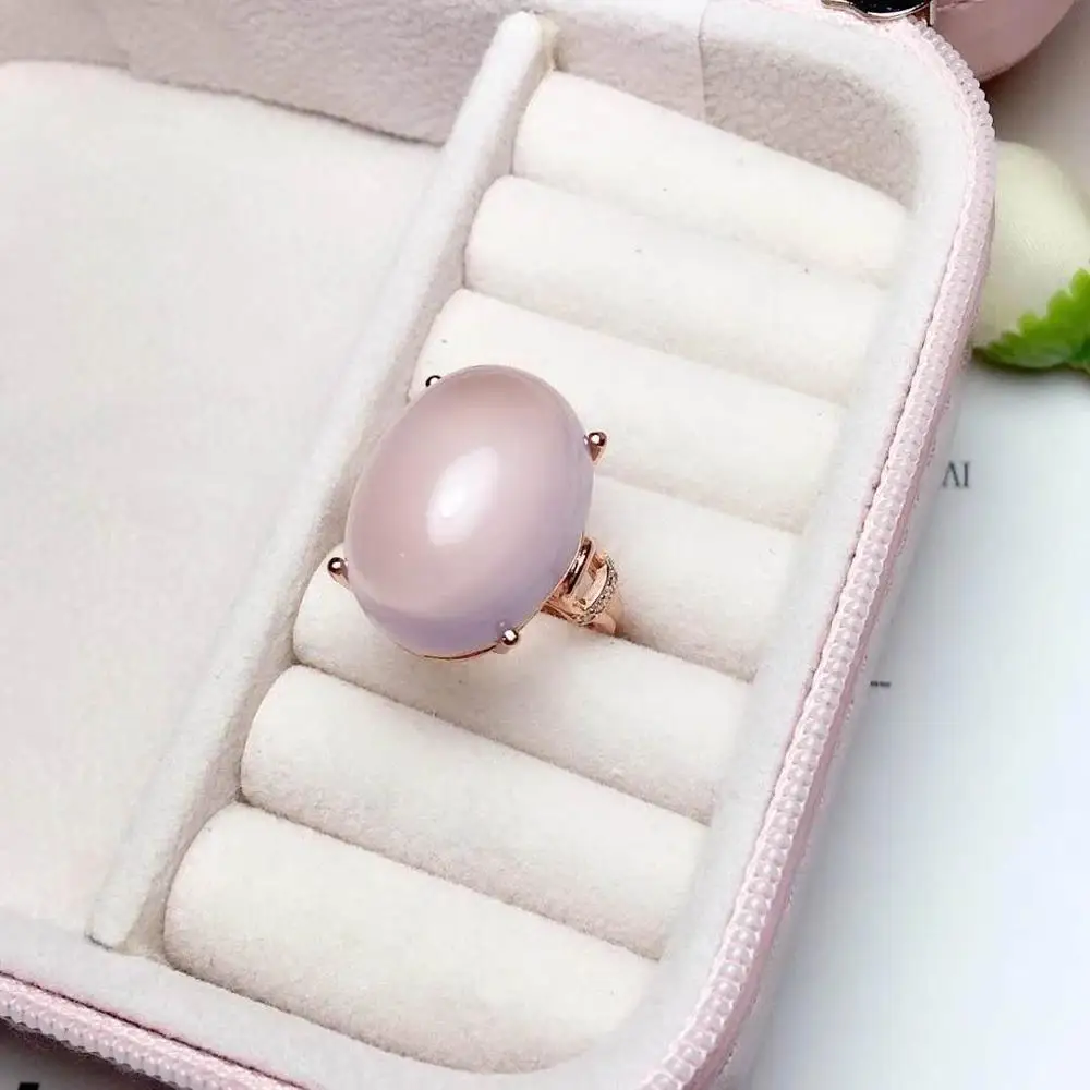 Natural And Real Rose Quartz  Ring luxury ring gemstone 925 sterling silver Ring