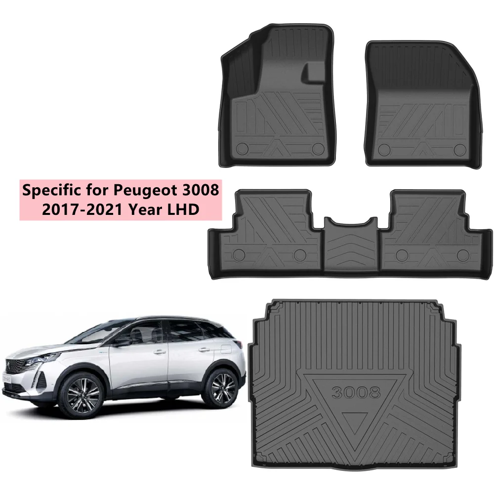 

Custom Fit Car Interior Accessories Car TPE Floor Mat Specific For Peugeot 308 3008 2008 5008 408 4008 Left Hand Drive Only