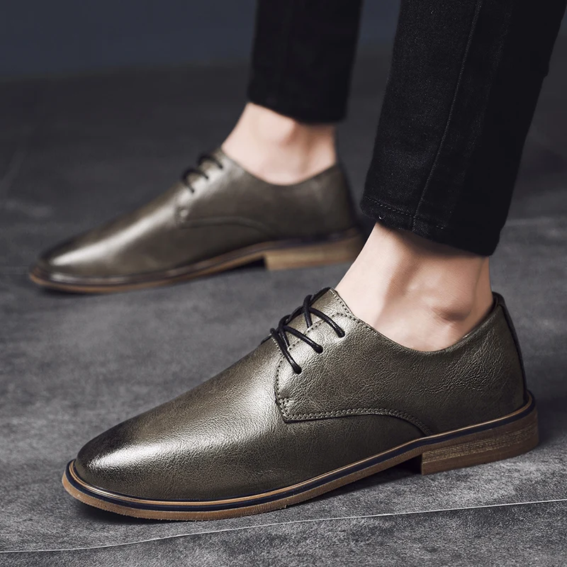 Zapatos De Hombre Oxford Genuine Leather Shoes 2020 Luxury Brand Dress Shoes Male Flats Loafers Black Loafers Men Formal Wedding image 5