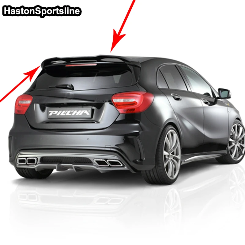 

W176 A250 A260 A45 AMG модифицированный P Стиль Стекловолоконный Неокрашенный праймер задний спойлер на крышу автомобиля для Mercedes-Benz 2013 ~ 2017