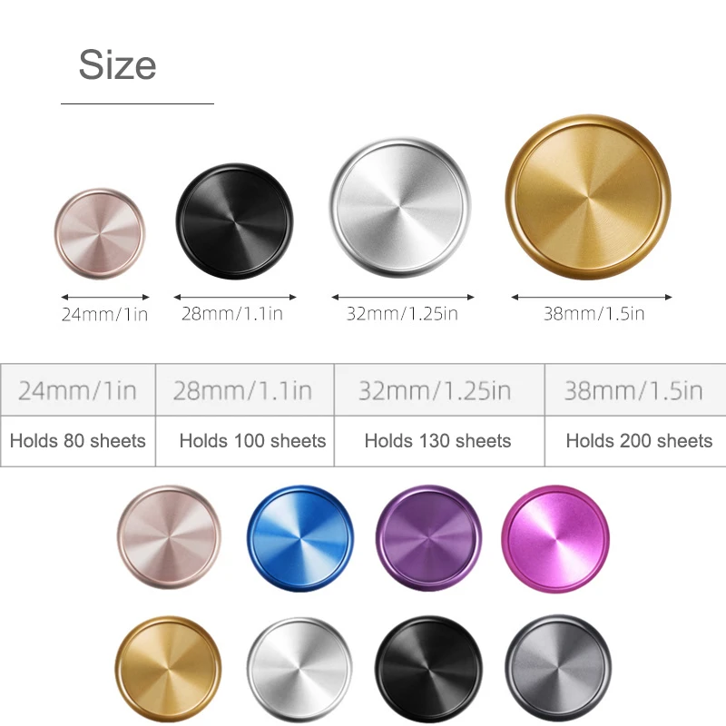 Fromthenon Color Metal Mushroom Discs for Loose Leaf Notebook Scrapbook 100pcs/ Set Planner Binding Discs Wholesale Stationery