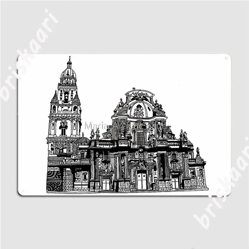 Catedral De Murcia España Metal Signs Cinema Kitchen Bar Cave Printing Wall Decor Tin sign Posters