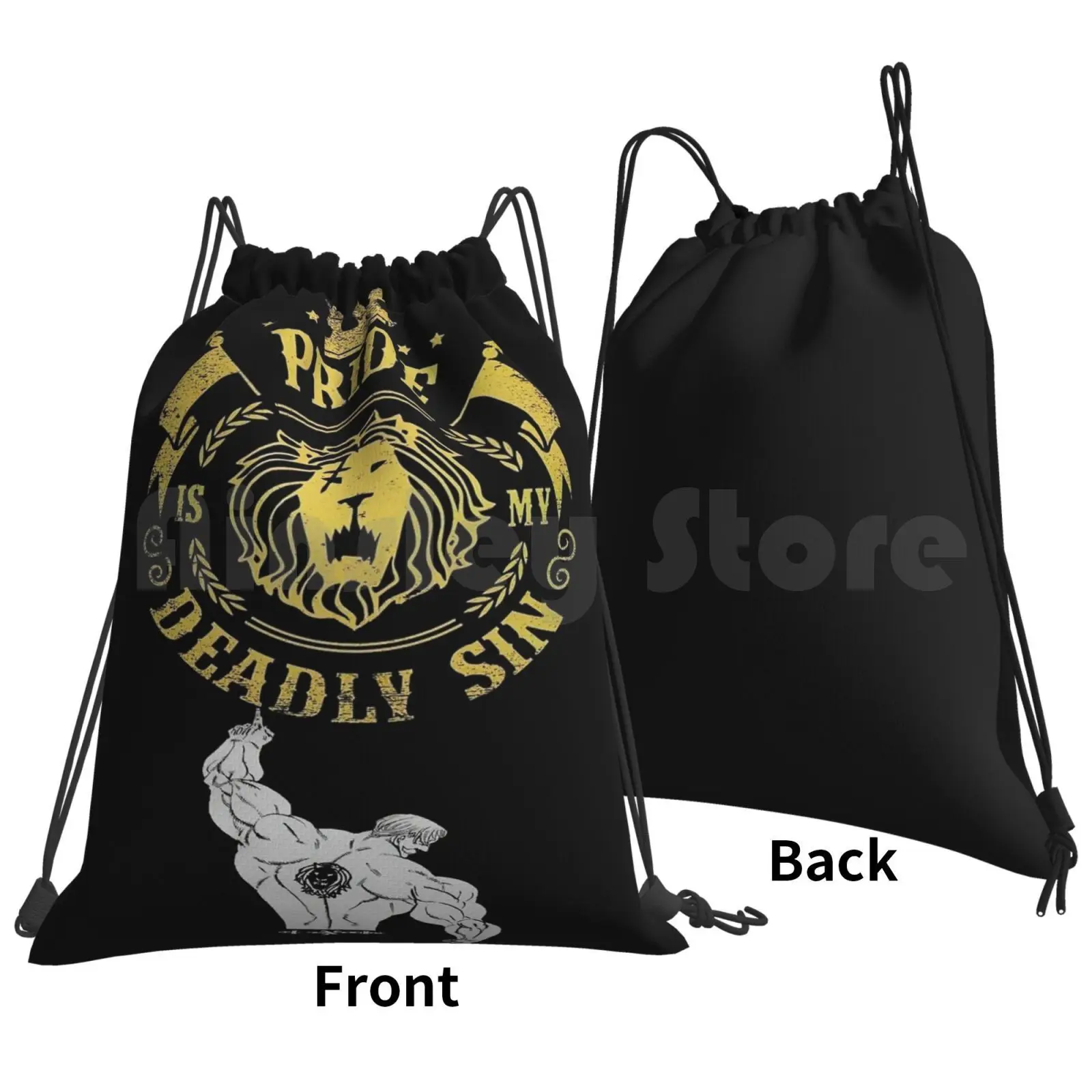 Sin Of Pride Backpack Drawstring Bags Gym Bag Waterproof Sin Meliodas Wanted Demon Deadly Escanor Seven Anime King