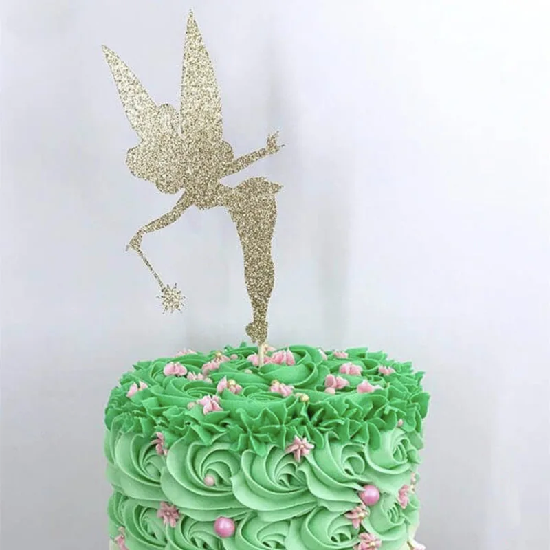 Rose Gold Castle Acrylic Cake Toppers Gold Snowflakes Elf Birthday Cake Toppers for Kids Birthday Party Cake Decoration Supplies view 5