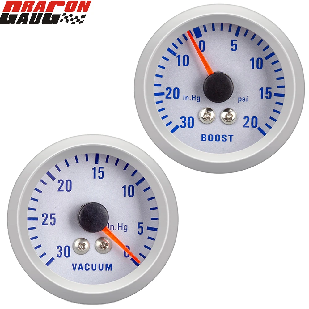 52mm Auto Turbo Press Modification Mechanical Clocks Car Turbine Boost Vacuum Gauge 0-30 InHg 0-20 Psi Meter