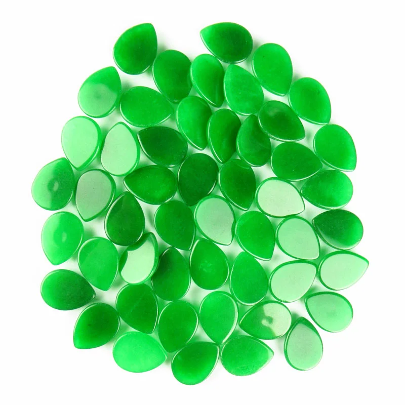 10Pcs 20x15x5mm Wholesale High Quality Green Jade Teardrop Cab Cabochon for Diy Making Jewelry Accessories Wholesale