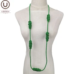 UKEBAY New Designer Luxury Necklace Jewelry Female Handmade Accessories 9 Colors Pendant Necklaces Long Statement Clothes Chains