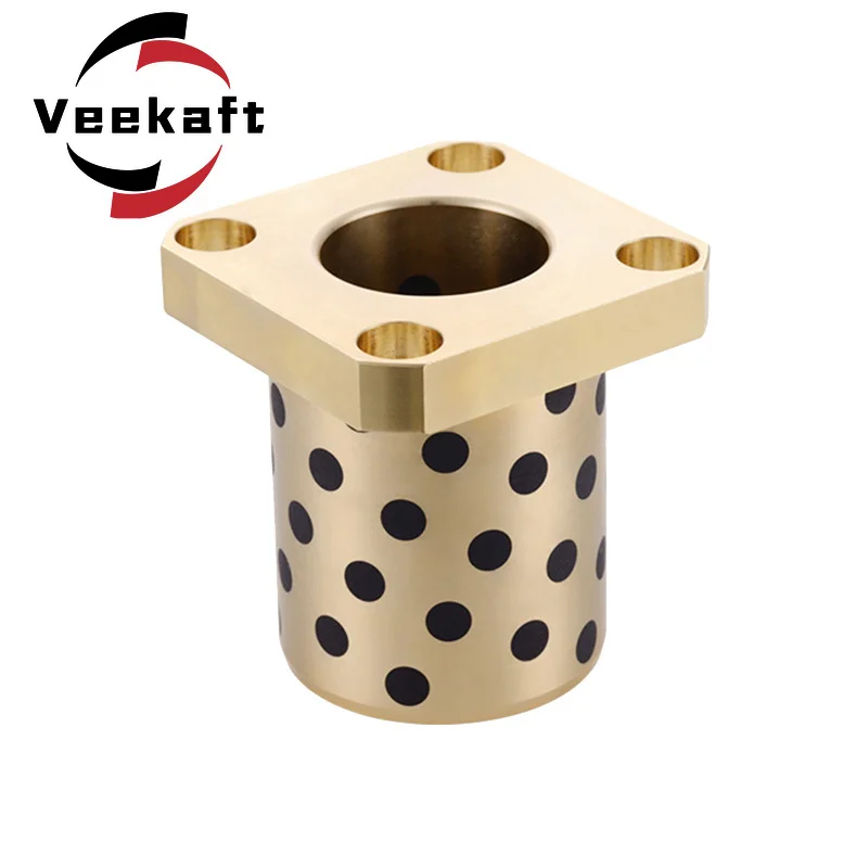 2pcs  MPTSZ inside diameter 6,8,10mm  brass sleeves graphite cover square head four holes case composite bushing bearing