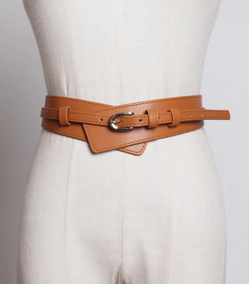 NEW Wide Cowskin Belts For Woman Small Gold Pin Buckle Waist Strap All Match Genuine Leather Waistbands Dress Skirt Coat Girl