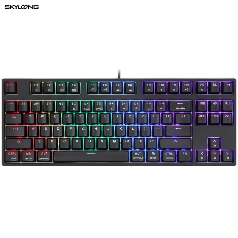 mecanico com fio para jogos gateron interruptor optico de 87 teclas rgb led software programavel e iluminado para pc mac gamer sk87 teclado 01