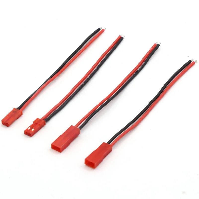 50PCS/Lot JST Connect Cable 20AWG/ 22AWG/ 26AWG Silicone cable 10CM 15CM for RC Airplane Vehicle Ship Lipo Battery Cable