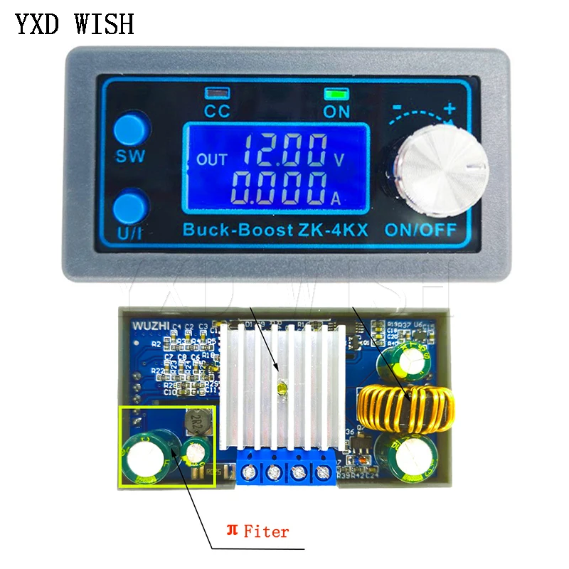 ZK-4KX DC-DC Buck Boost Converter CC CV 0.5-30V 4A 5V 12V 24V Power Module Adjustable Regulated laboratory power supply zk - 4kx