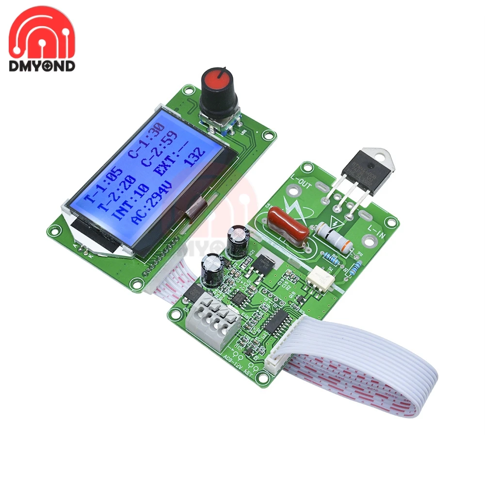 40A/100A Digital LCD Spot Welder Welding Machine Double Dual Pulse Encoder Time Control Weld Module Board Electronic Controller