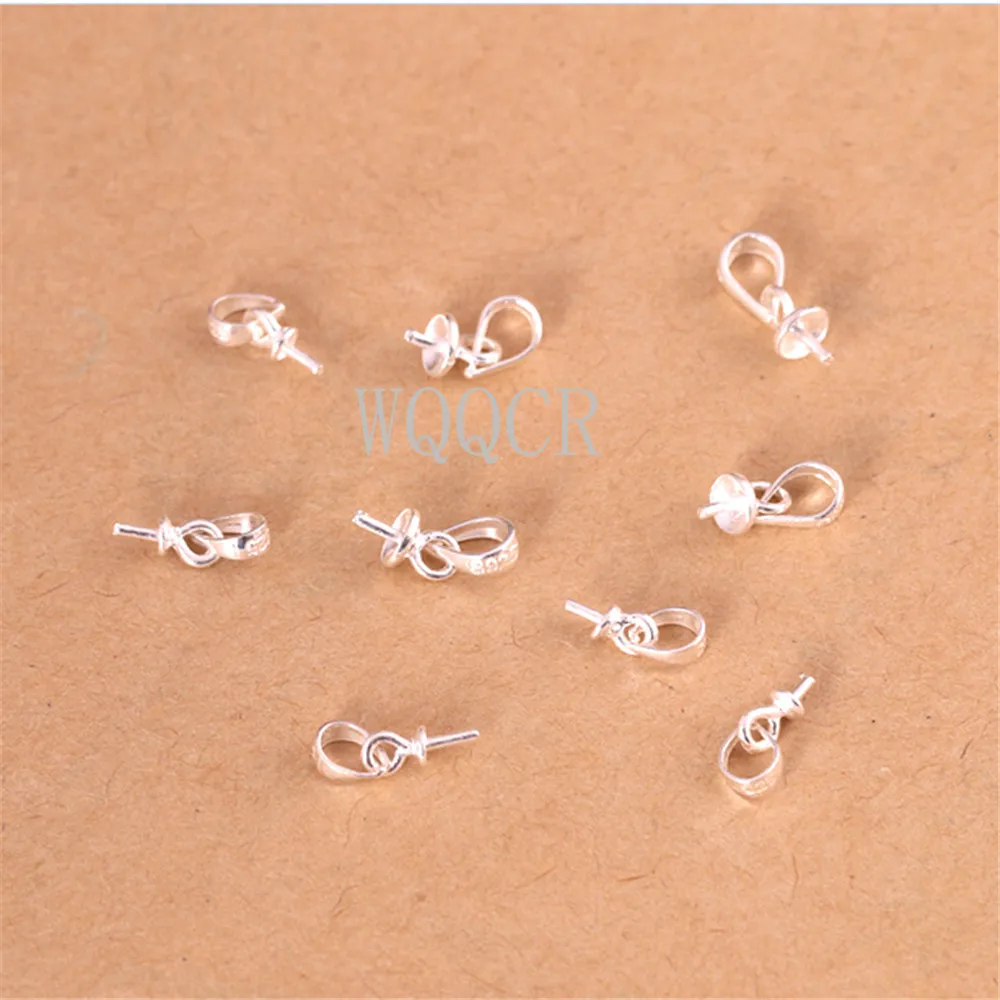

200PCS Wholesale DIY Making Jewelry Accessory Pendant 925 Lettering Silver Needle Suitable For Pearl Jewelry Necklace Pendant