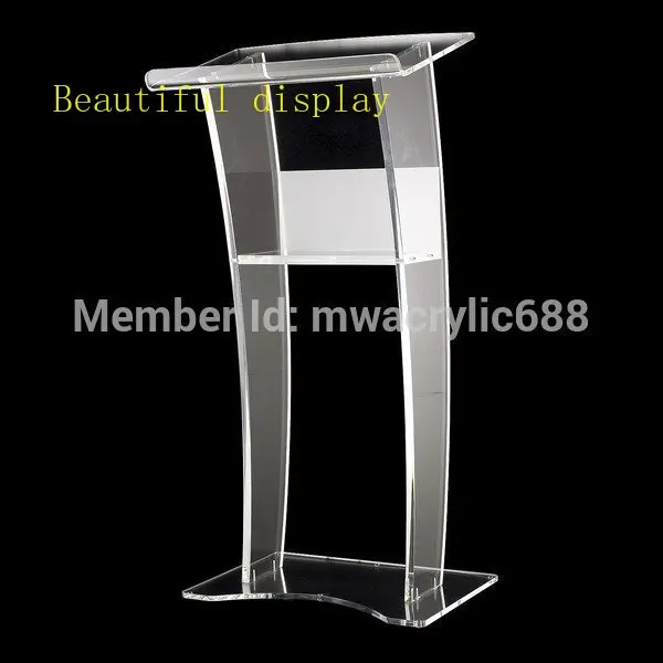 

Free Shipping Stable Beautiful Modern Design Cheap Clear Acrylic Lectern podium plexiglass