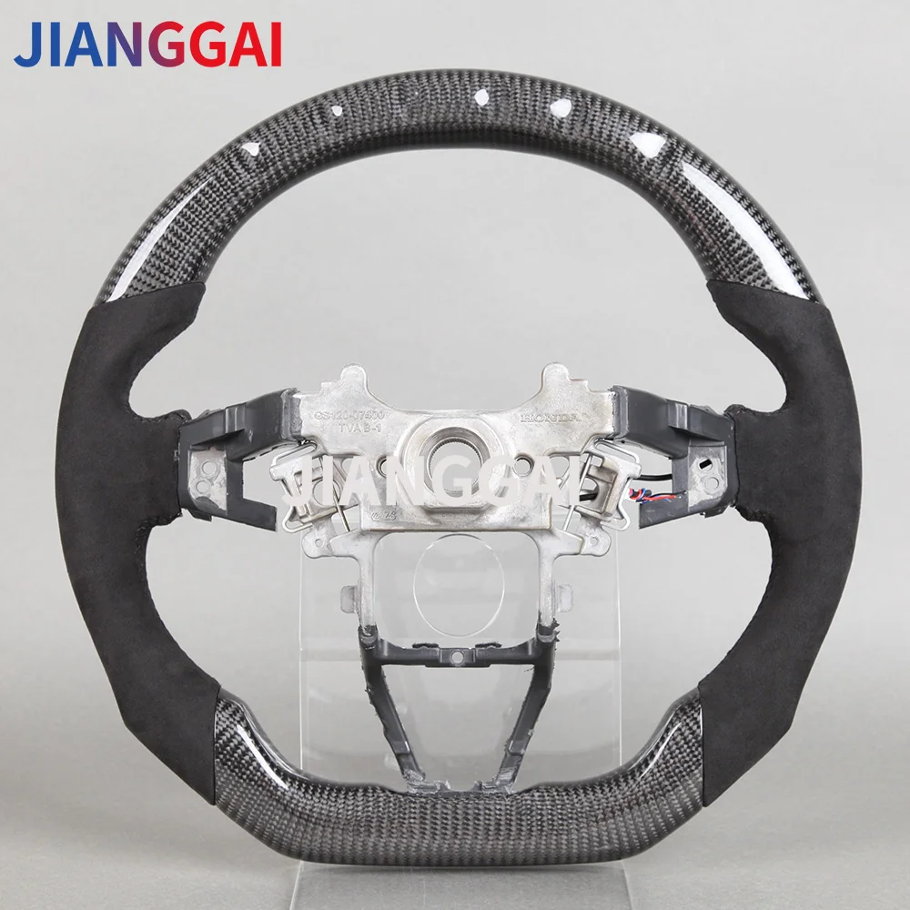 Carbon Fiber LED Steering Wheel For Honda accord 10th 2018 2019 2020 2021 Alcantara Perforated Leather Steering Wheel