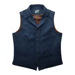 Men's Tweed Vest, Classic Elegant Groom's Wedding Waistcoat