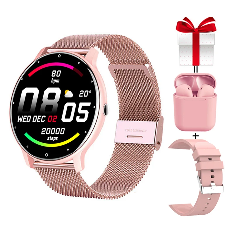 Smart Watches Women Custom Watchface Call Whatsapp Notification Real-Time Health Tracker IP67 Waterproof  Men's Smartwatch 2021