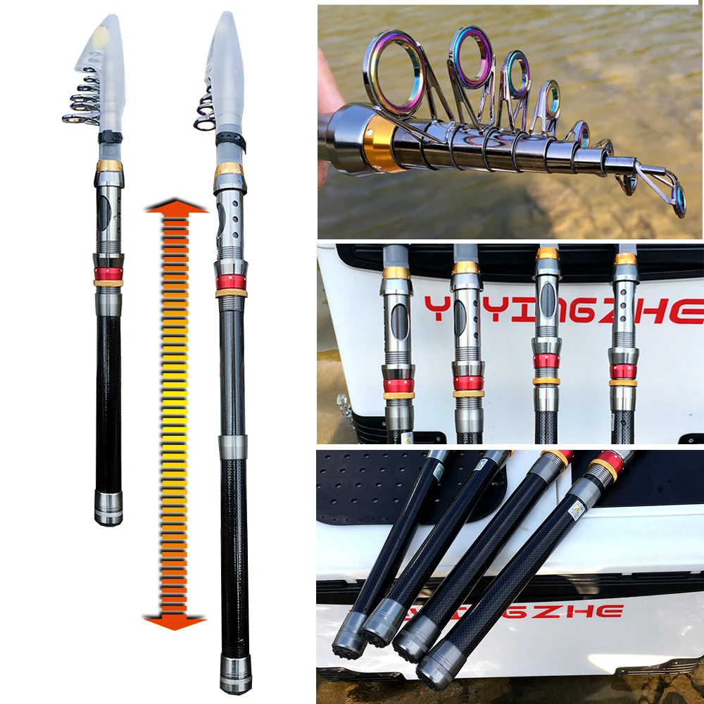 Fishing Rod and Reel Combo Set Telescopic Carbono Fiber Rod 1.8-3.6M Spinning Reel 13BB - Image 4