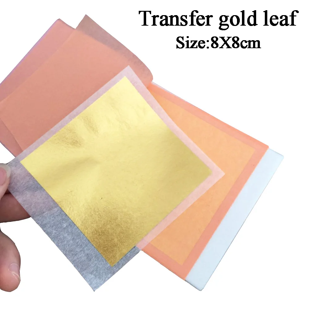 

24K Pure Gold Leaf Sheets Transfer Real Gold Foil 8x8cm for Cake Decoration Arts Craft Paper Gilding Transfer Gold Foil Sheets