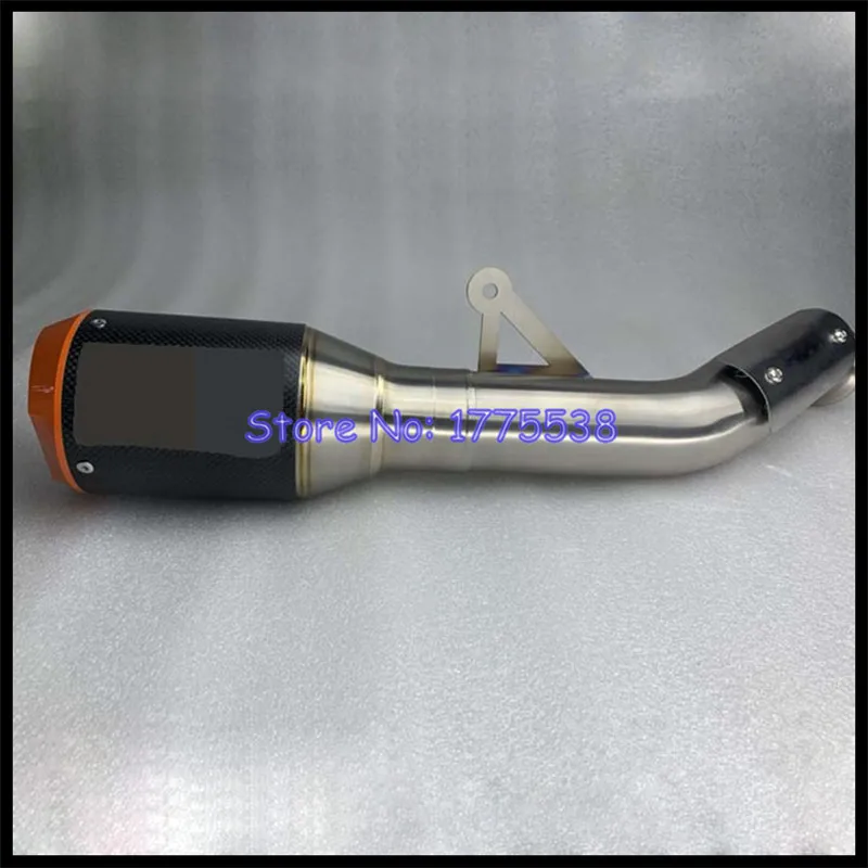 Titanium Alloy Motorcycle Exhaust Slip-on for KTM 790 890 Duke 2018-2023 with Carbon Exhaust Muffler Titanium Link Pipe Cover