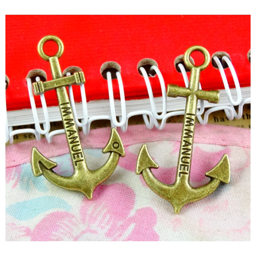 30 Pieces /lot 37.6*21MM Anchor Charm Antique Bronze Pendants Jewelry for Bracelets Diy Jewelry Making