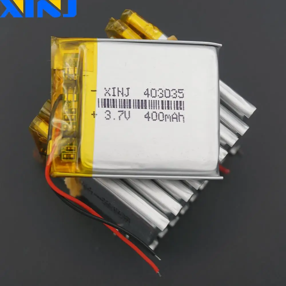 10pcs 3.7V 400 mAh 1.48Wh Rechargeable Polymer Li Lipo Battery 403035 For GPS Sat Nav Camera Driving Recorder Bluetooth Speaker