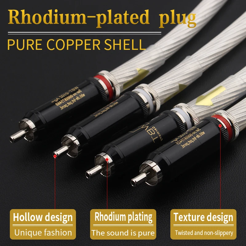 1Pair Hifi Audio Audiophile RCA Cable Silver Plated Wire WBT Adapter For CD Player Amplifier