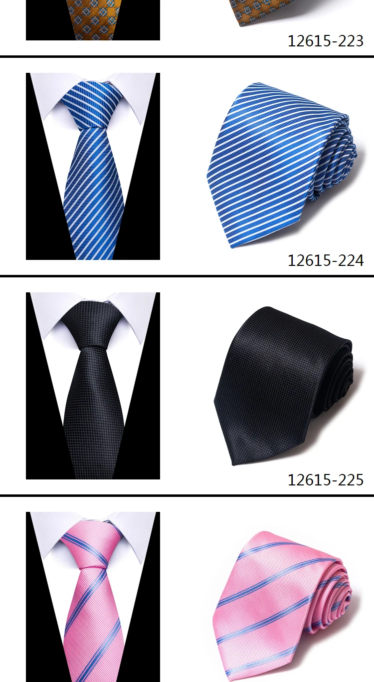Krawatte Gravatas Mode Großhandel gewebt 8cm Krawatte Hochzeit Accessoires Blue Man Dot Fit Gruppe Party Büro – Detail 16