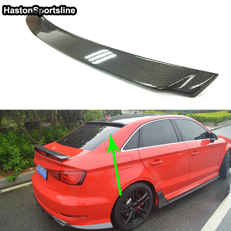 A3 8V Sedan SD Style Real Carbon Fiber Auto Rear Roof Spoiler Top Wing for Audi Sedan 2014-2017 Car Accessories