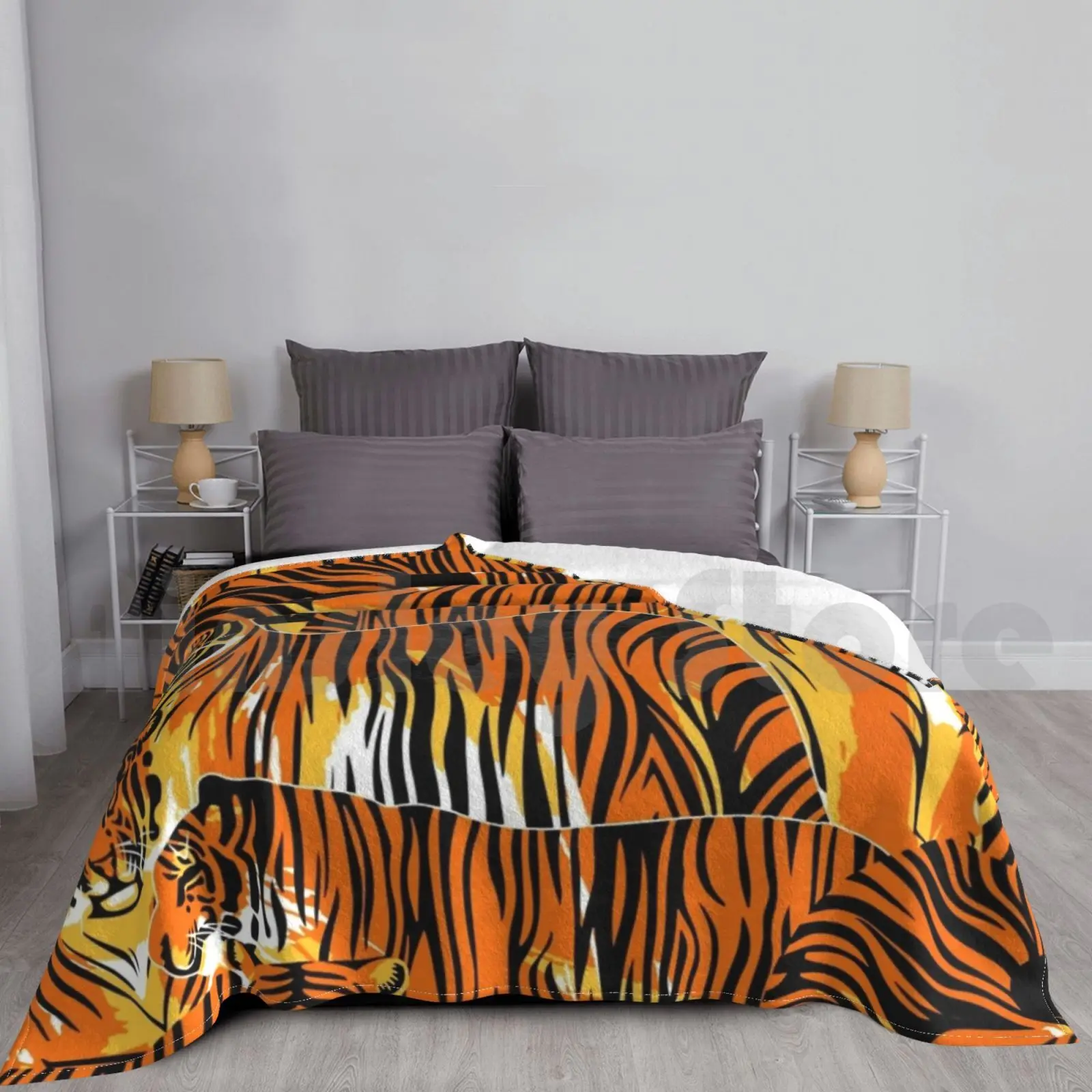 Tigers Blanket For Sofa Bed Travel Tiger Africa African Animal Beast Beautiful Bengal Cat Exotic Joe Floral