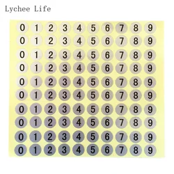 Lychee Life 10mm 0-9 Number Waterproof Circle Round Stickers Scrapbooking Stationary Office Supplies DIY Paper Handmade Craft