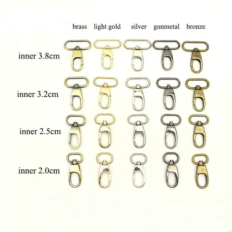 

20pcs 20/25/32/38mm Metal Buckles for Bag Strap Dog Collar Webbing Swivel Trigger Snap Hook DIY Handbag Bag Hanger Connector
