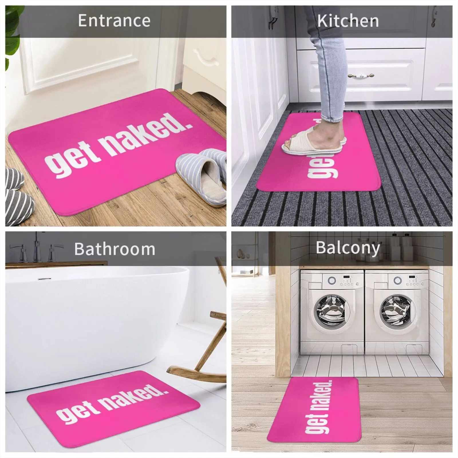 Alfombrilla de baño para puerta de entrada, alfombra de Humor divertido, ducha de baño rosa, antideslizante, para dormitorio, cocina, pie