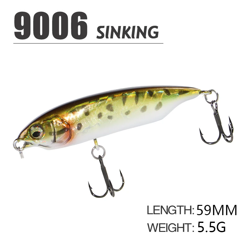 59mm 5.5g Winter Crankbait Wobbler Sinking Fishing Crankbaits pencil Lure Ice Hard Lure Mini Wobblers Crankbait Sea Fishing Lure