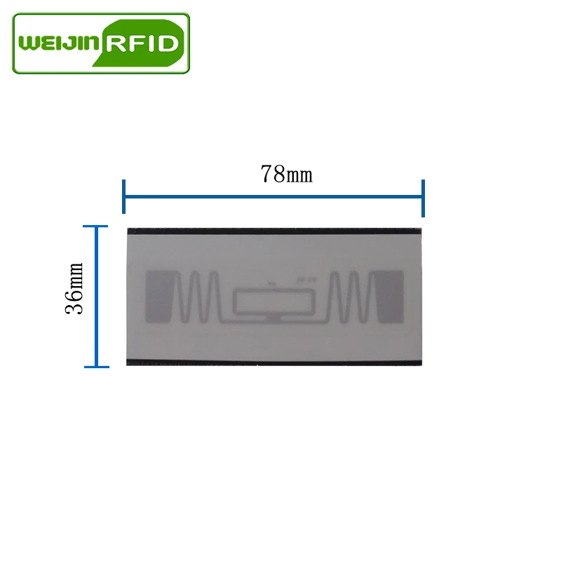 Etiqueta de lavandería UHF RFID, chip de ropa imprimible lavable, 78x36, 915, 868, 860-960M, NXP, Ucode7, EPC, Gen2, 6C, tarjeta inteligente,