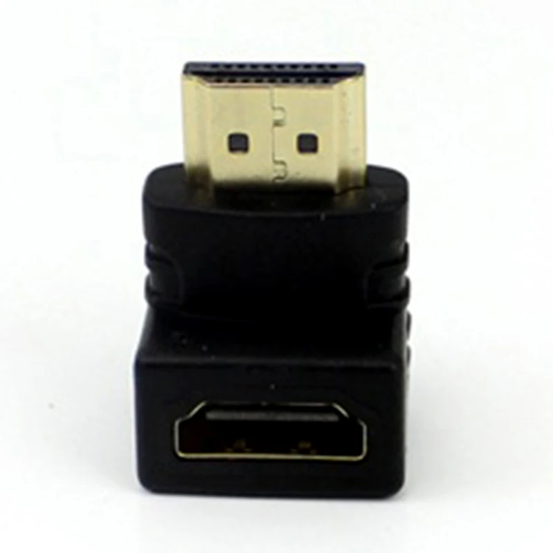 HDMI male to female adapter 90 degree straight angle HDMI adapter 7 shape HDMI M/F gender change joiner black gold plated