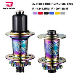 Bolany Bike Hubs NBK Disc Brake 32 Hole 4 Sealed Bearing Bicycle Aluminum Alloy15*100MM 142*12MM Thru Axle MTB Hub 8 9 10 11 12S
