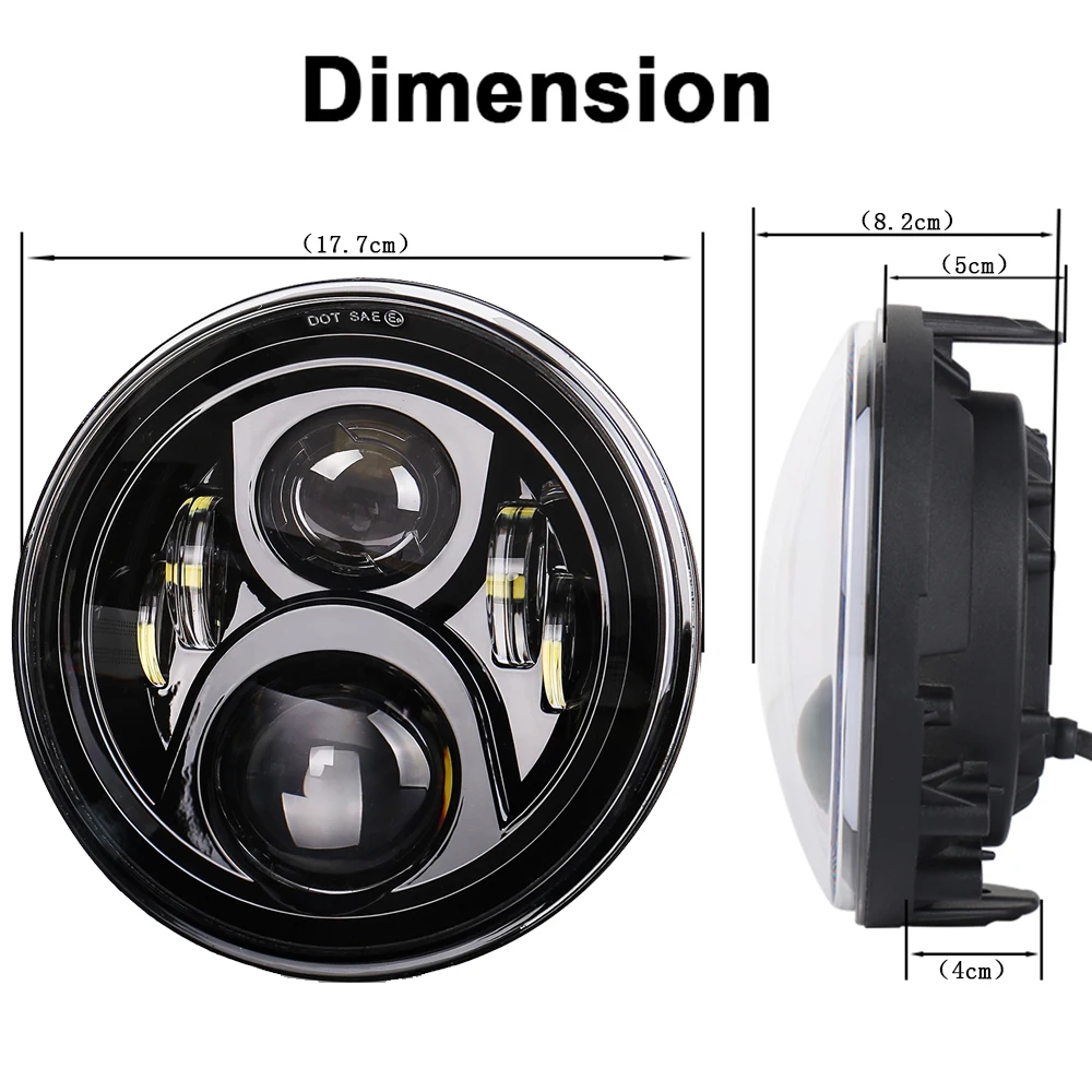 Modifiy 7 Inch Motorcycle Headlights H4 50W LED Lamp for H-onda CB400 CB750 CB1300 Hornet 250 600 900 VTEC VTR250