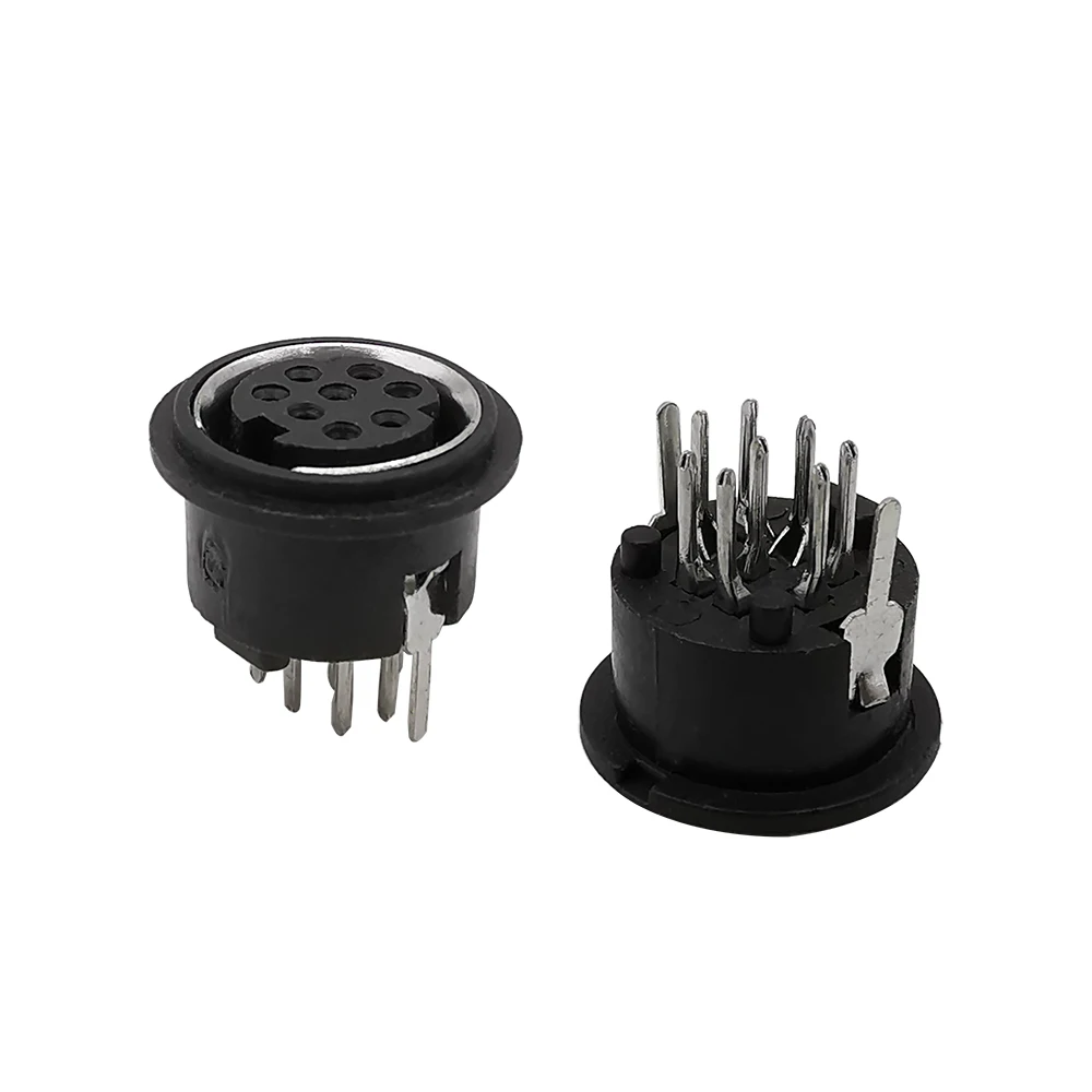 5/10/20Pcs Mini 8P PS2 Jack Plastic Straight Needle Circular DIN Terminal Chassis 8 Pin PS2 DIN Female Socket Connector