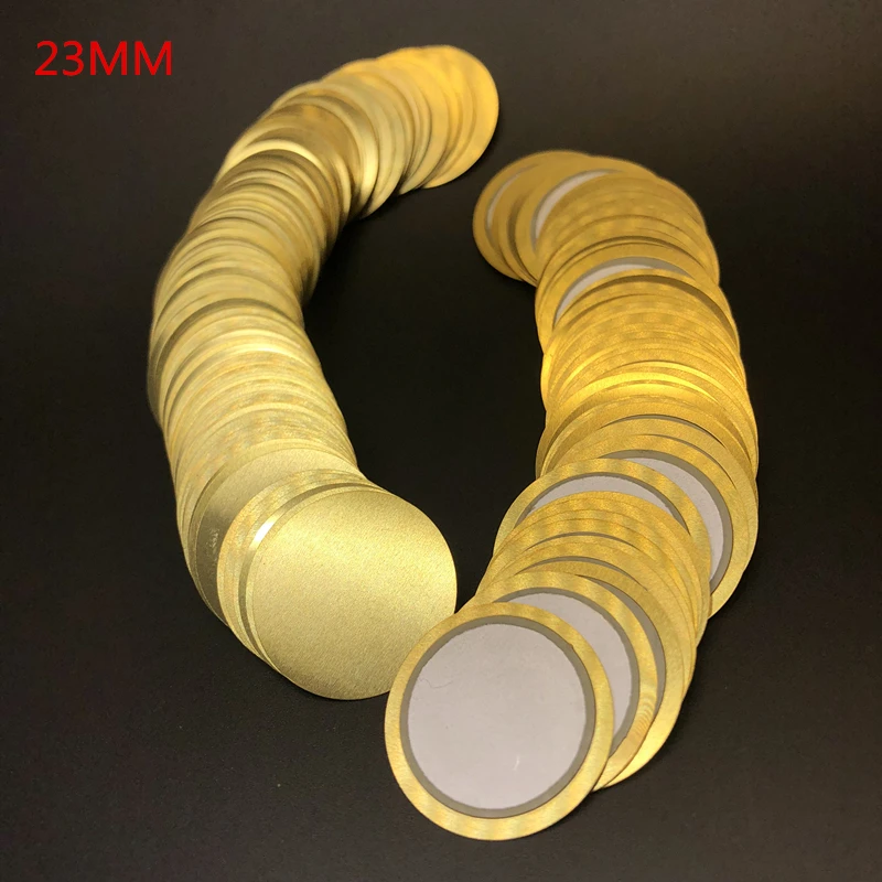 100Pcs/Lot 23MM Piezoelectric Piezo Ceramic Wafer Plate Buzzer Loudspeaker Dia 23mm copper Dia-20mm For Diy Piezo Ceramic