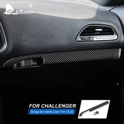 Real Soft Carbon Fiber for Dodge Challenger 2015 2016 2017 2018 2019 2020 2021 2022 2023 Sticker Interior Trim Car Storage Box