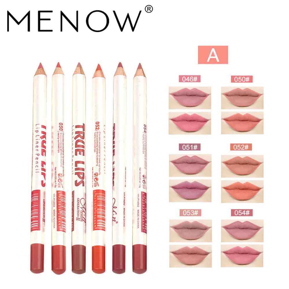 

Menow Makeup P14002 Lipliner 6 Color Mixed Color Waterproof Lipstick Pen Bursting Knife Pencil Sharpener Makeup Cosmetic Gift