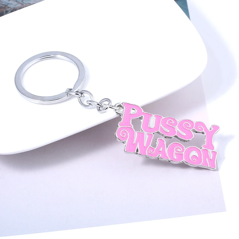 Pussy Wagon Pink Keychain for Women High Quality Kill Bill Key Chains Fashion Accessories Jewelry