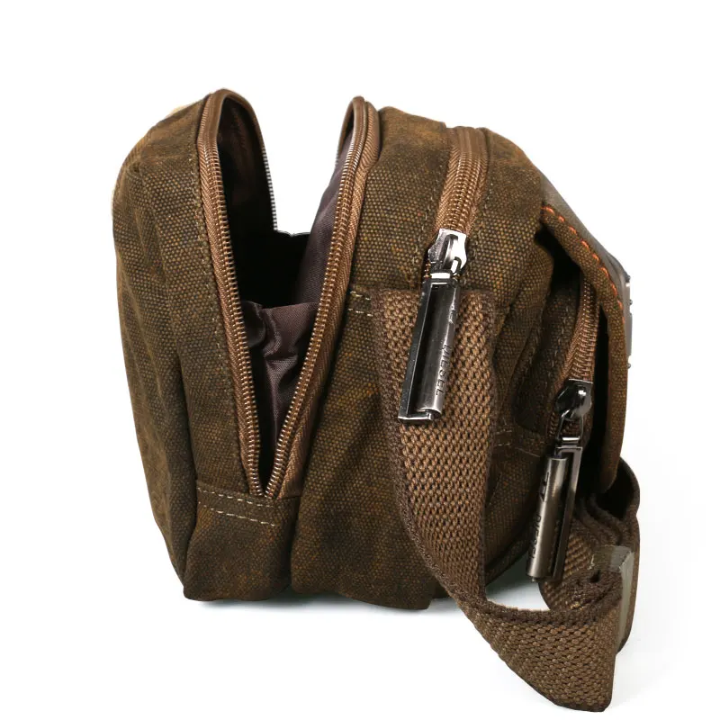 Bolso pequeño Vintage de lona para hombre y niño adolescente, bolsa de mensajero cruzada, resistente al desgaste, para montañismo al aire libre