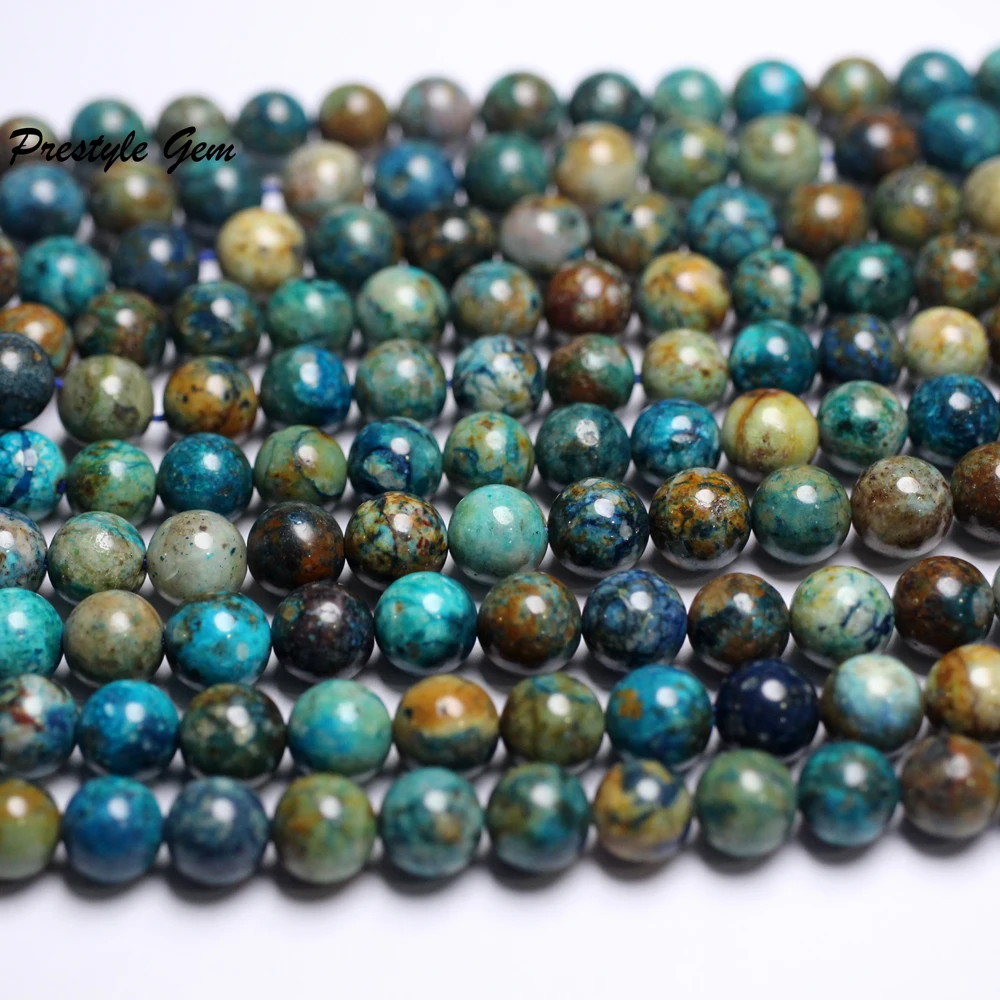 Meihan (Free Shipping) natural phoenix Chrysocolla lapis lazuli smooth round loose beads for jewelry making design DIY