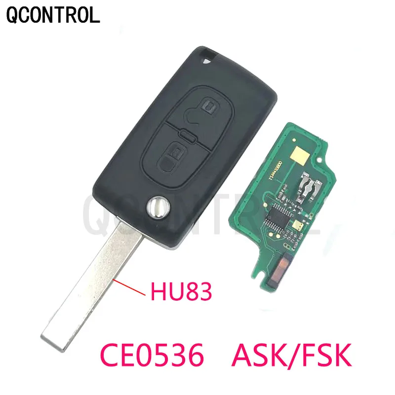 

QCONTROL 2 Buttons Car Remote Key 433MHz Fits for CITROEN C1 C2 C3 C4 C5 Berlingo Picasso ID46 (CE0536 ASK/FSK) with HU83 Blade