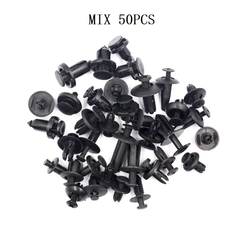 

A2 Mixed 50 Pcs Car Fastener Rivets Retainers Clips For Front Rear Bumpers Fenders Trim Door Panel Vehicle accessories